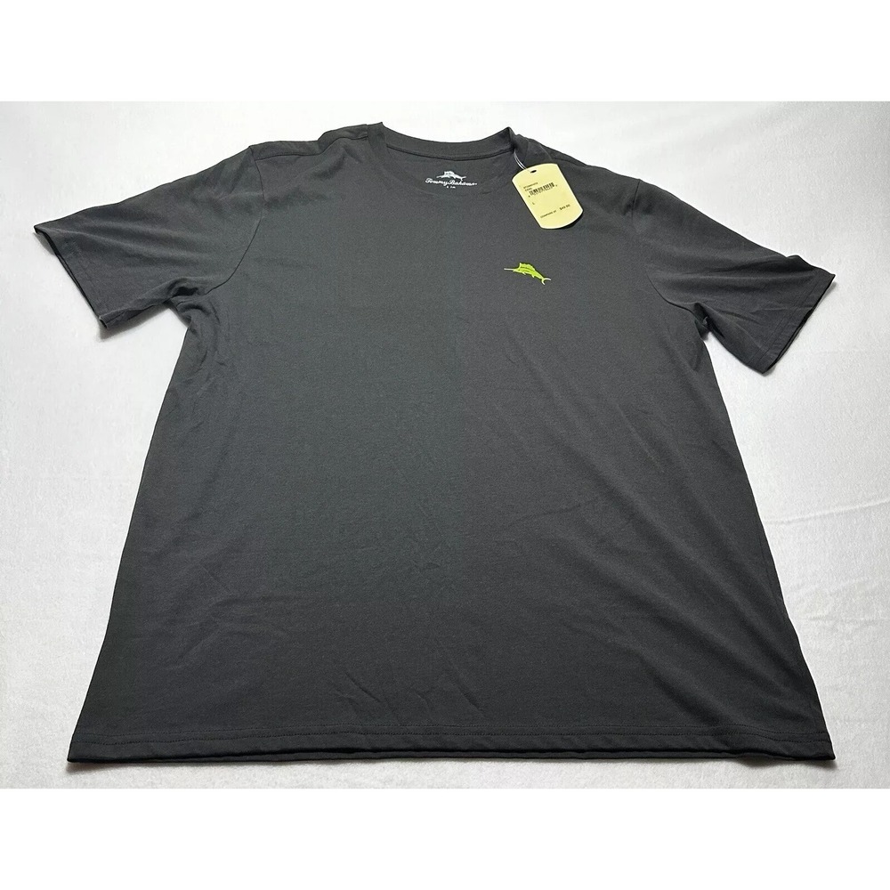 NWT Tommy Bahama T-Shirt Iron Out The Details Men Sz Small Color Black Coal Golf - Picture 2 of 4